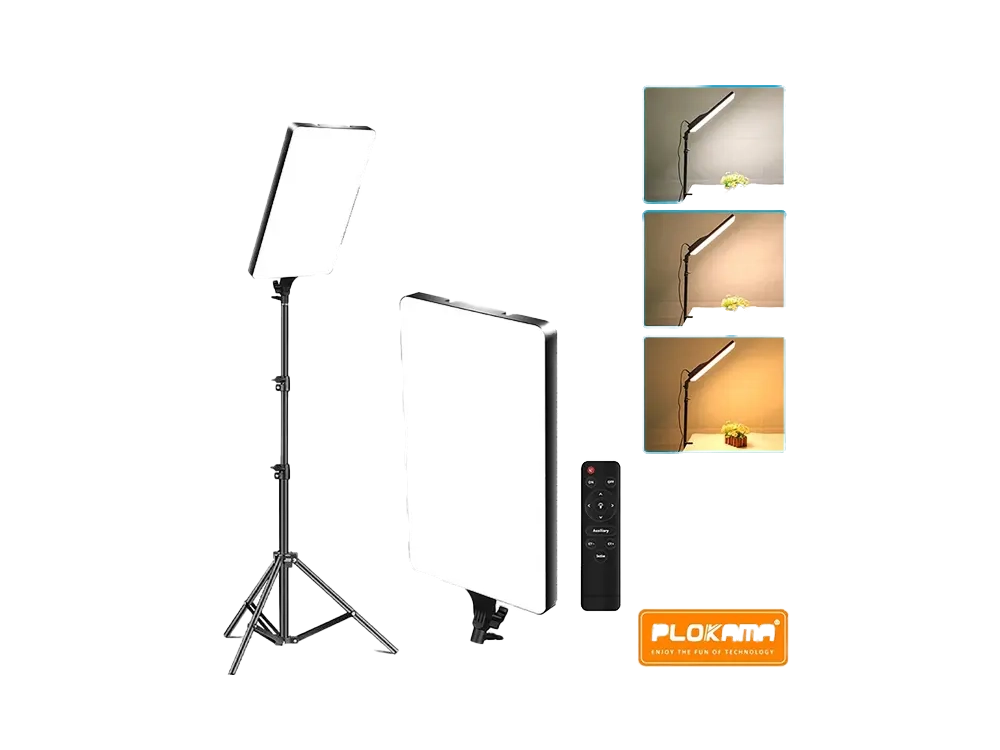 Fill Light 24" LED panel Plokama LIVE-P24 for Photography/Videography/content Creation with Remote Controller and Ballhead