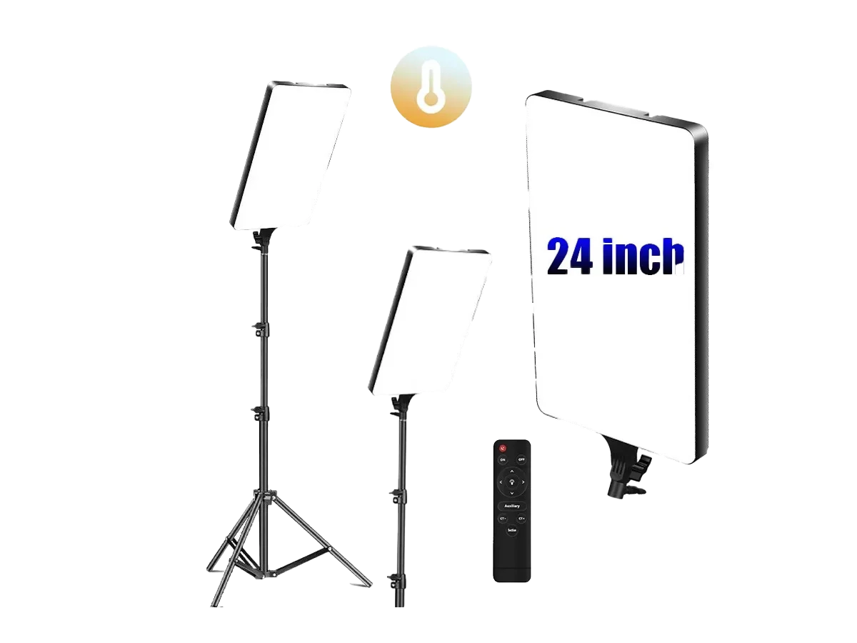 Fill Light 24" LED panel Plokama LIVE-P24 for Photography/Videography/content Creation with Remote Controller and Ballhead