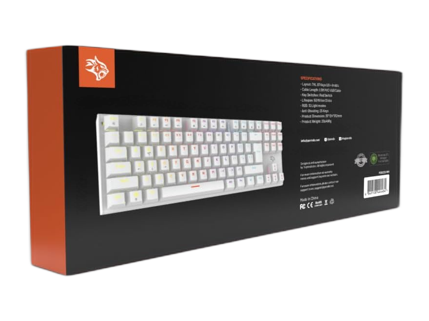 Porodo Keyboard Mechanical keyboard with suspending keycaps - (PDX222-BK) (PDX222-WH)