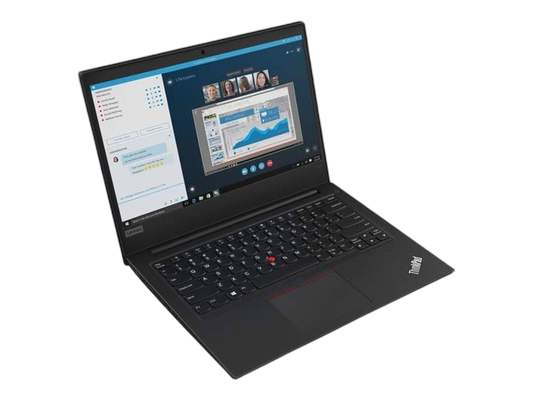 لينوفو E490 | إنتل كور i5-8265U | بطاقة رسومات AMD Radeon RX 550X بسعة 2 جيجابايت | ذاكرة وصول عشوائي (RAM) سعة 8 جيجابايت | قرص SSD سعة 256 جيجابايت | شاشة 14 بوصة عالية الدقة (1920 × 1080)