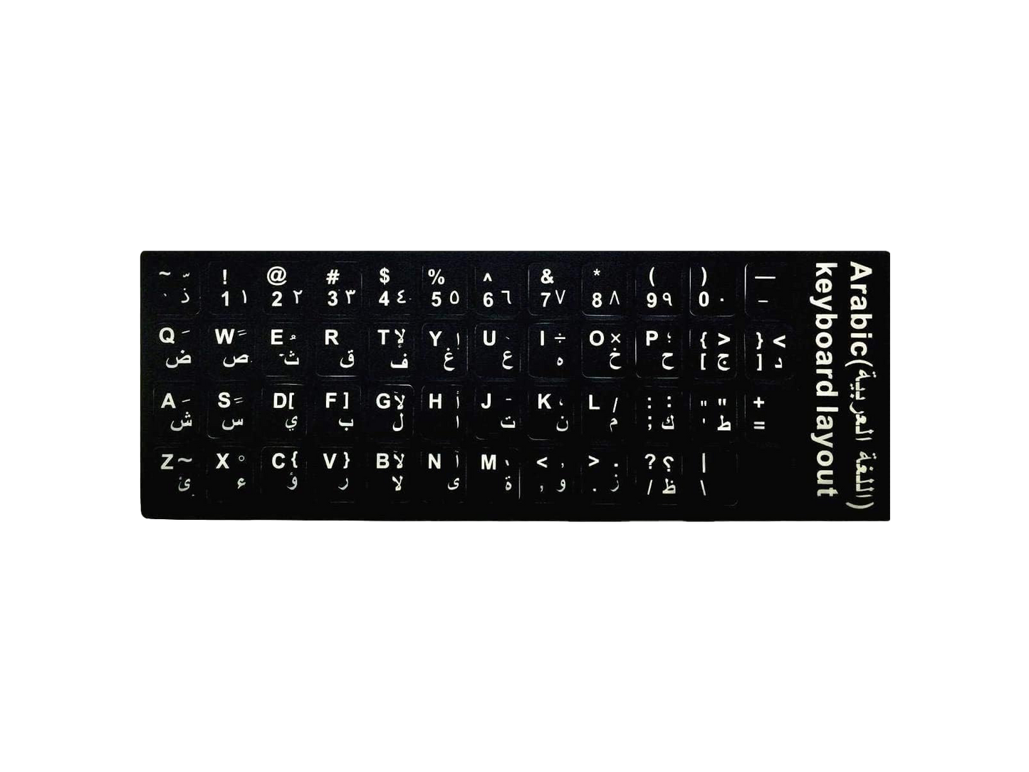 Keyboard Stickers ArabicBlack Background with White Letters for Computer Laptop Notebook Desktop (Arabic)