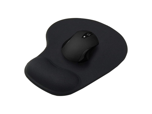 وسادة ماوس مع دعم معصم جل للكمبيوتر واللاب توب والألعاب، لون أسود H-02