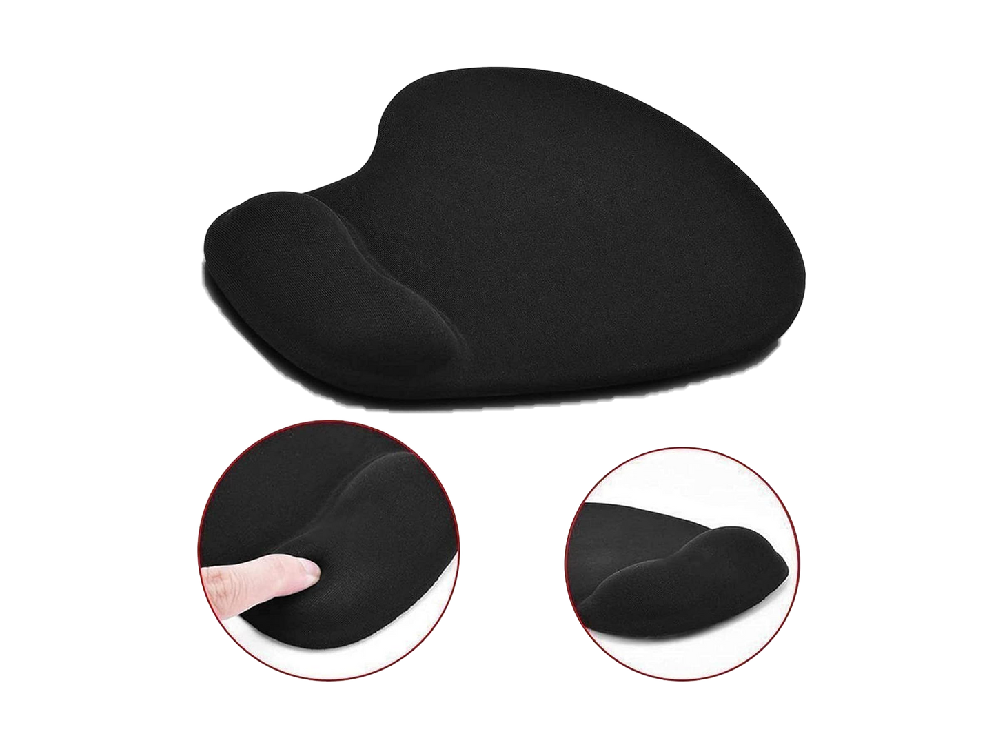 Mouse Pad with Gel Wrist Support For Computer, Laptop And Gaming, H-02 Black