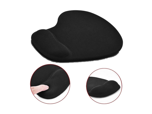 وسادة ماوس مع دعم معصم جل للكمبيوتر واللاب توب والألعاب، لون أسود H-02