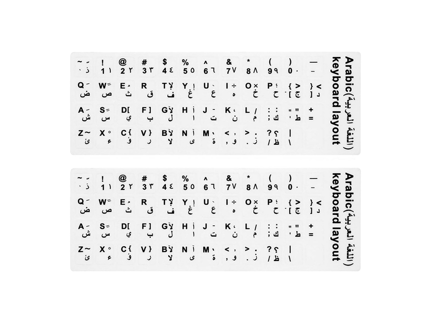Keyboard Stickers ArabicBlack Background with White Letters for Computer Laptop Notebook Desktop (Arabic)