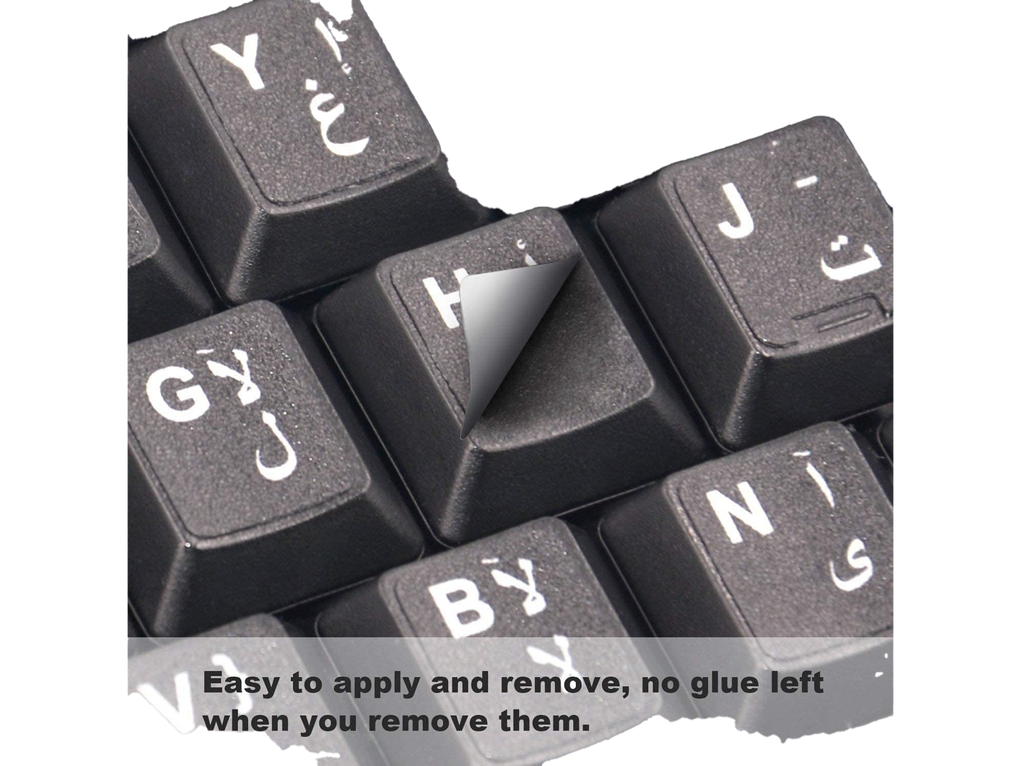 Keyboard Stickers ArabicBlack Background with White Letters for Computer Laptop Notebook Desktop (Arabic)