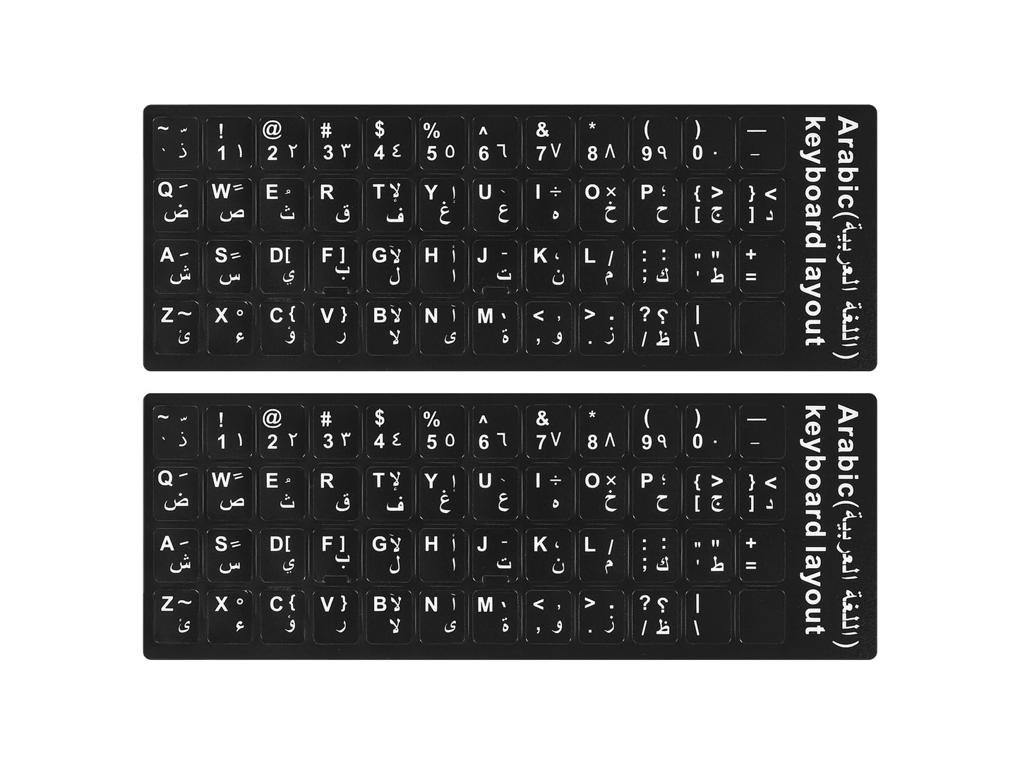 Keyboard Stickers ArabicBlack Background with White Letters for Computer Laptop Notebook Desktop (Arabic)