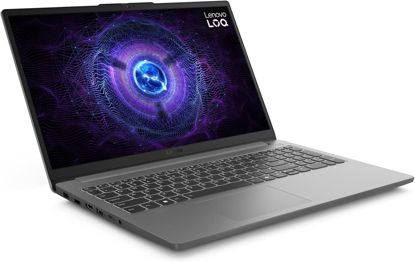 Lenovo LOQ 15IAX9E AI Gaming Laptop – 15.6" FHD , Intel Core i7-12450HX, 16GB RAM, 512GB SSD, GPU RTX4050 6GB, Windows 11, White Backlit Keyboard (English-Arabic), Luna Grey