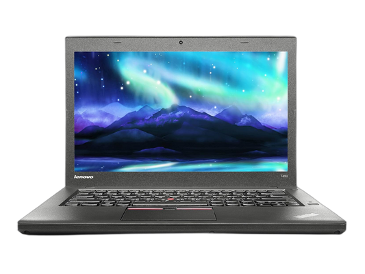 لينوفو T450 | معالج Intel Core i7-5600U | بطاقة رسومات Intel HD Graphics 5500 | ذاكرة وصول عشوائي (RAM) سعة 8 جيجابايت | قرص SSD سعة 256 جيجابايت | شاشة عالية الدقة مقاس 14 بوصة (1366 × 768)