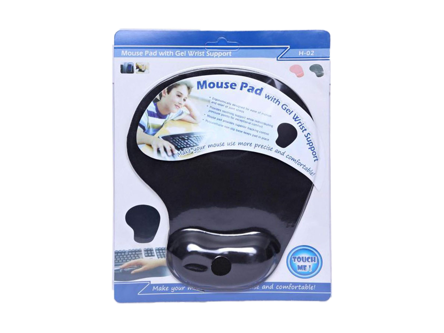 Mouse Pad with Gel Wrist Support For Computer, Laptop And Gaming, H-02 Black