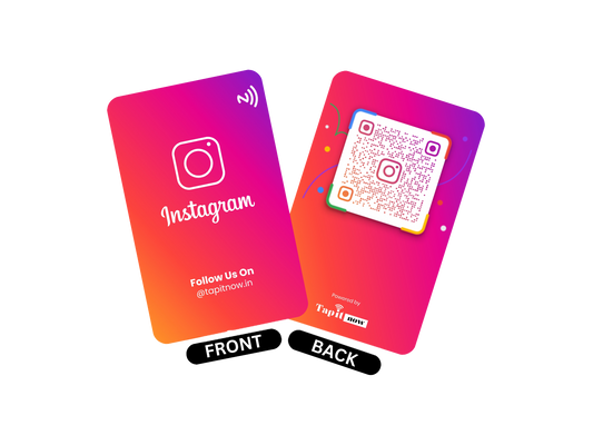 بطاقة NFC لمتابعي Instagram وتقييمات Google، انقر على البطاقة وتابع أو اترك تقييمًا