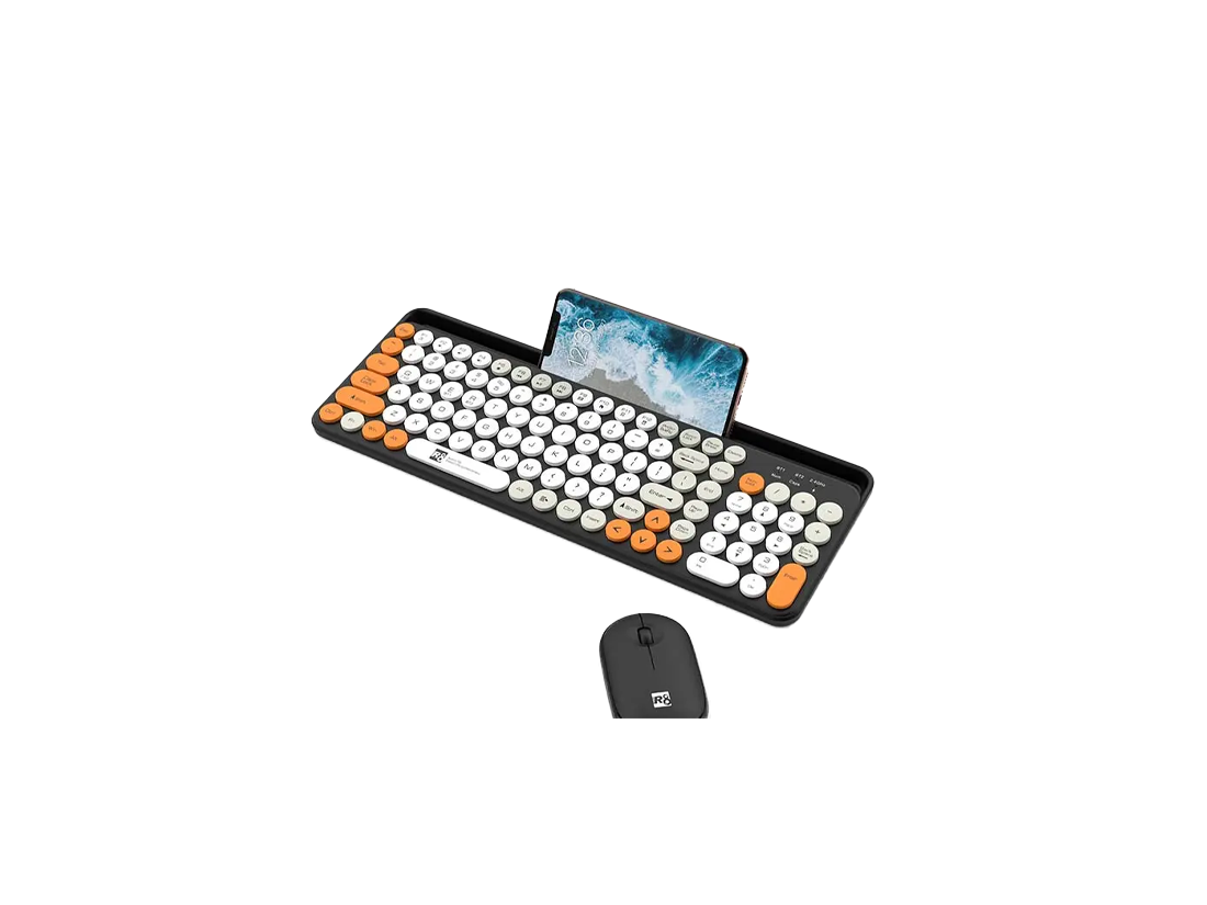 Keyboard and Mouse Combo Wireless R8 1930 Black Colorful With Mobile Phone Card Slot