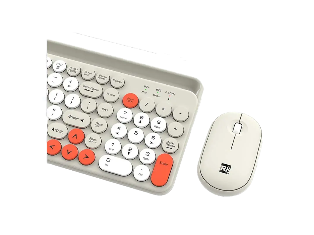 Keyboard and Mouse Combo Wireless R8 1930 Black Colorful With Mobile Phone Card Slot