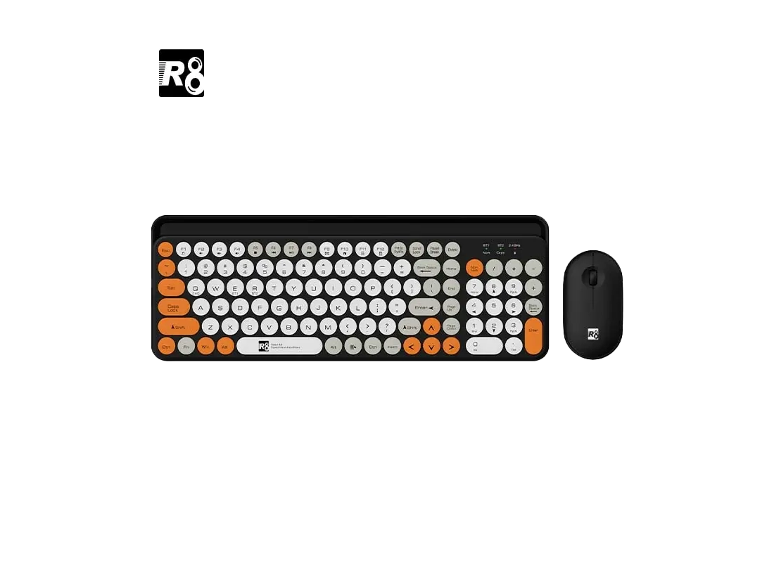 Keyboard and Mouse Combo Wireless R8 1930 Black Colorful With Mobile Phone Card Slot