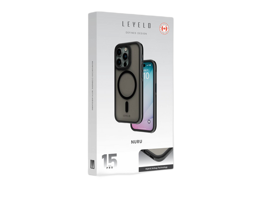 غطاء هاتف Levelo Nuru Case لهاتف iPhone 15 Pro - (LVLCS15PTB)