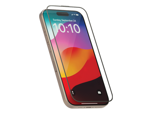 واقي شاشة Levelo كامل الشاشة لجهاز iPhone 15 Pro - (LVLFSST15P-BK)