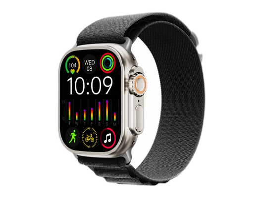 ساعة بورودو الذكية الزرقاء Supremo ساعة ذكية بقرص أسود مع حزامين - (PB-SUPREMOTI-BK)