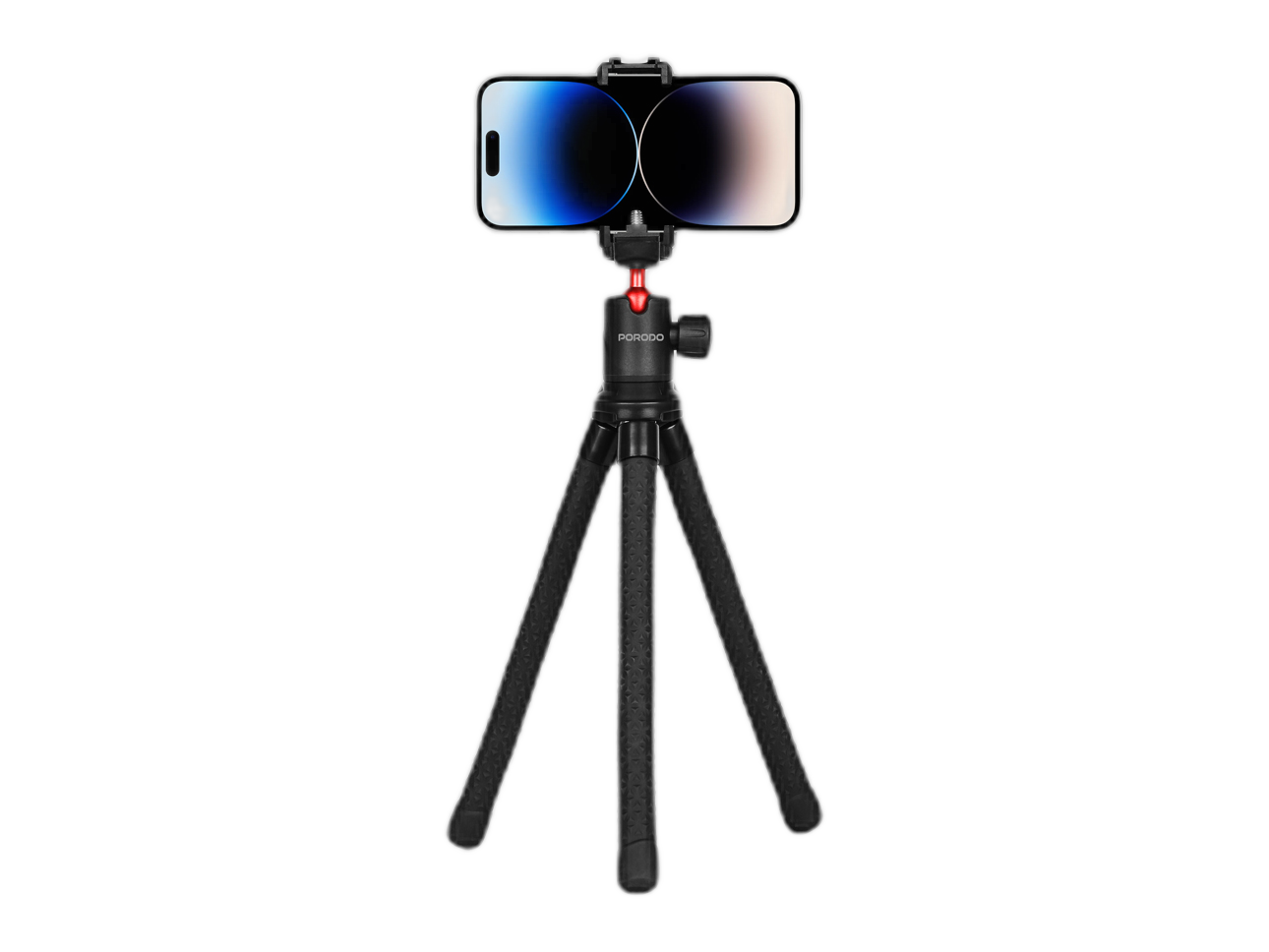 Porodo Camera Accessory Flexible Tripod with Phone Holder - (PD-TRPSPH-BK)