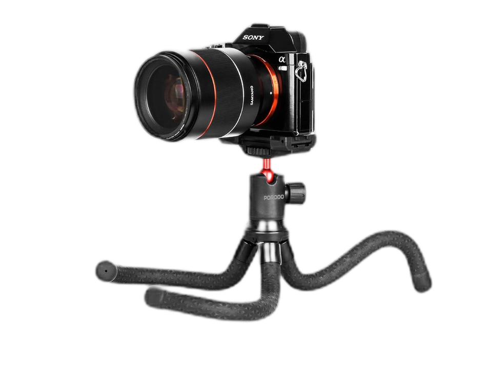 Porodo Camera Accessory Flexible Tripod with Phone Holder - (PD-TRPSPH-BK)