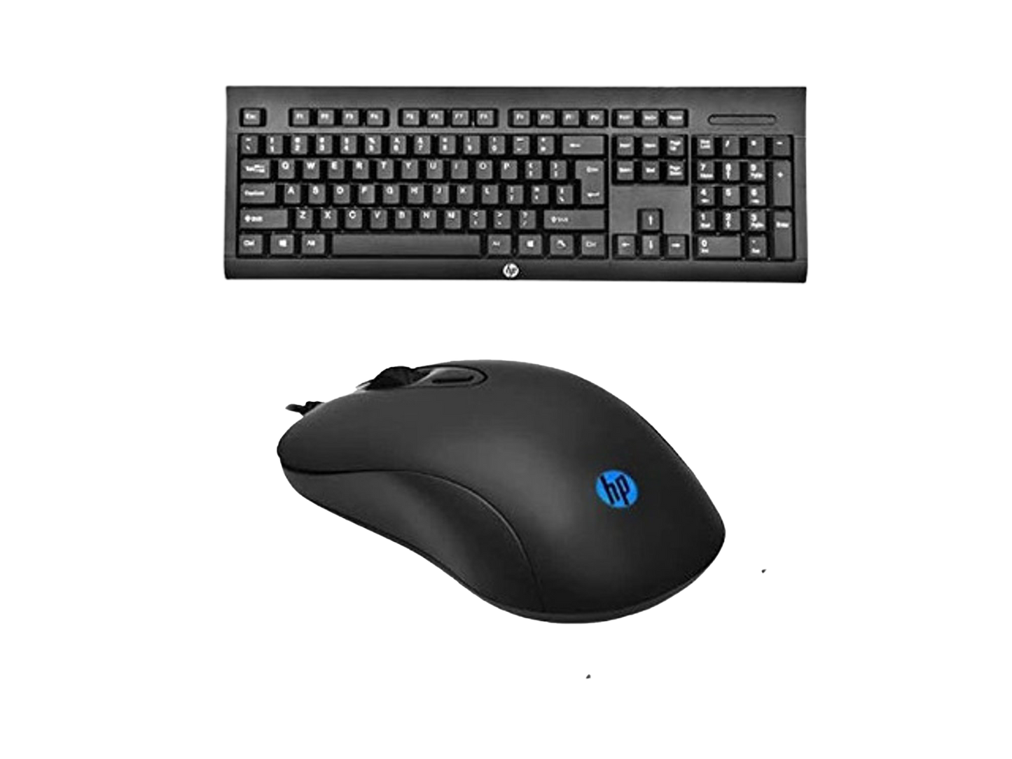 Keyboard and Mouse Combo HP Gaming Wired KM100, 104 Keys, 8x RED Replaceable Keys, Water-Proof Design, Infrared Optical Tracking, Up to 1600 DPI, 1.5m Cable Length, ENG-ARAB Layout, Black