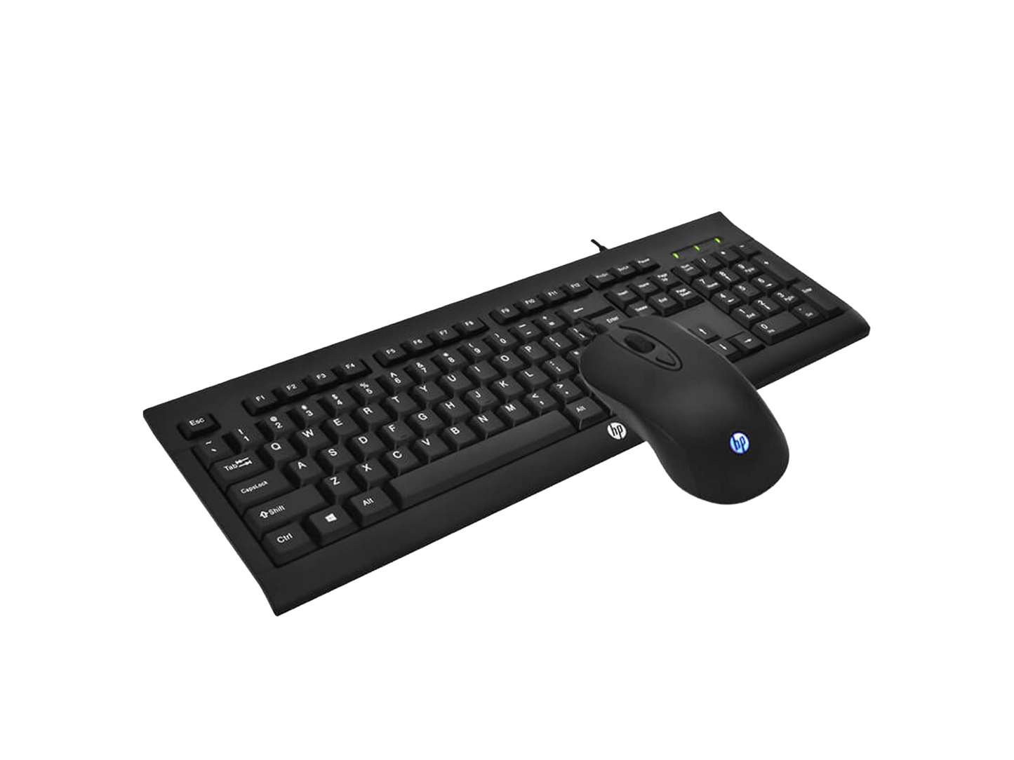 Keyboard and Mouse Combo HP Gaming Wired KM100, 104 Keys, 8x RED Replaceable Keys, Water-Proof Design, Infrared Optical Tracking, Up to 1600 DPI, 1.5m Cable Length, ENG-ARAB Layout, Black