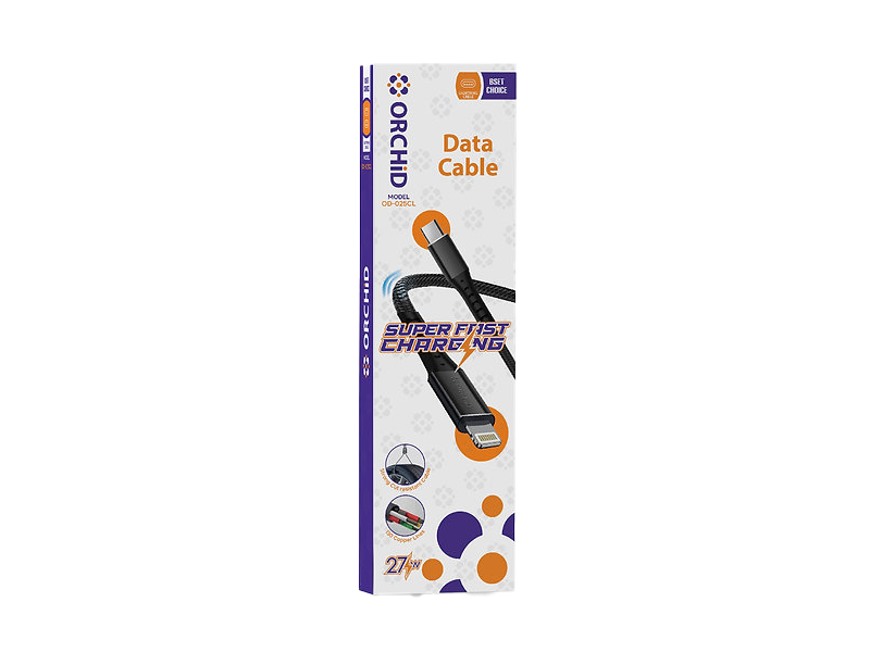 Orchid Cable USB Type C to Lightning 27W Super-Fast Charging for Apple Devices OD-025CL