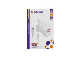 Orchid USB Adapter and charger Dual USB with type C Cable 12Wh OC-115T