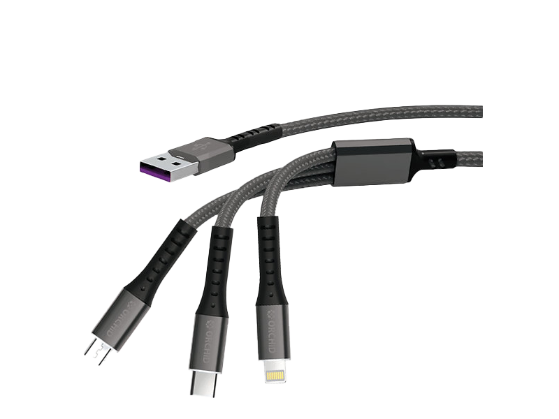 Orchid Cable USB 3in1 Type A to Type C Lightning Micro Fast Charging Data cable OD-033S