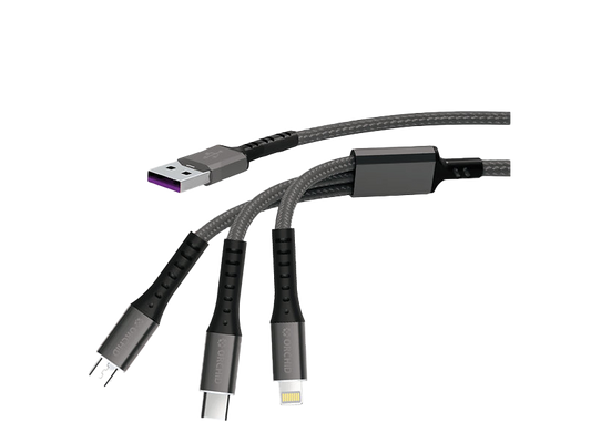 كابل أوركيد USB 3 في 1 من النوع A إلى النوع C Lightning Micro كابل شحن سريع للبيانات OD-033S