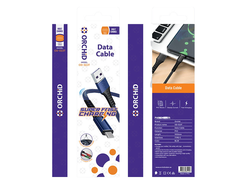 Orchid Cable USB Type C super-fast charging OD-023T