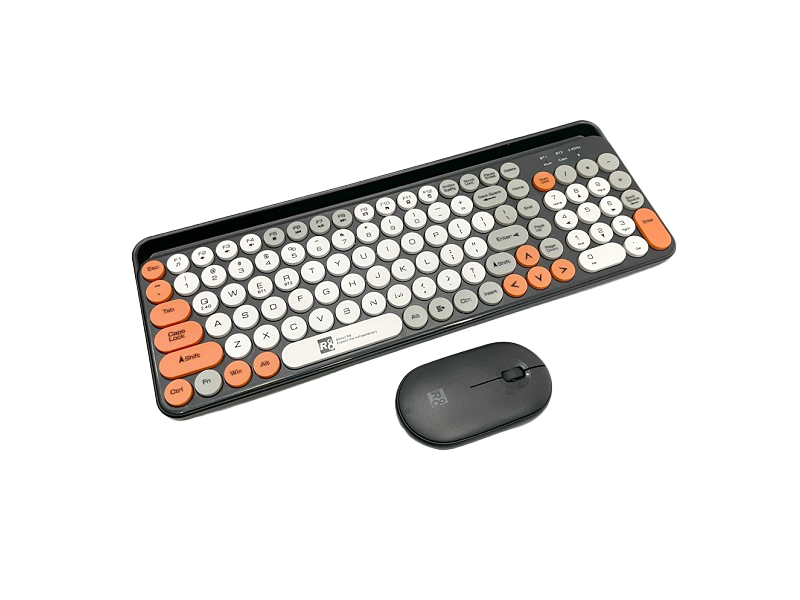 Keyboard and Mouse Combo Wireless R8 1930 Black Colorful With Mobile Phone Card Slot