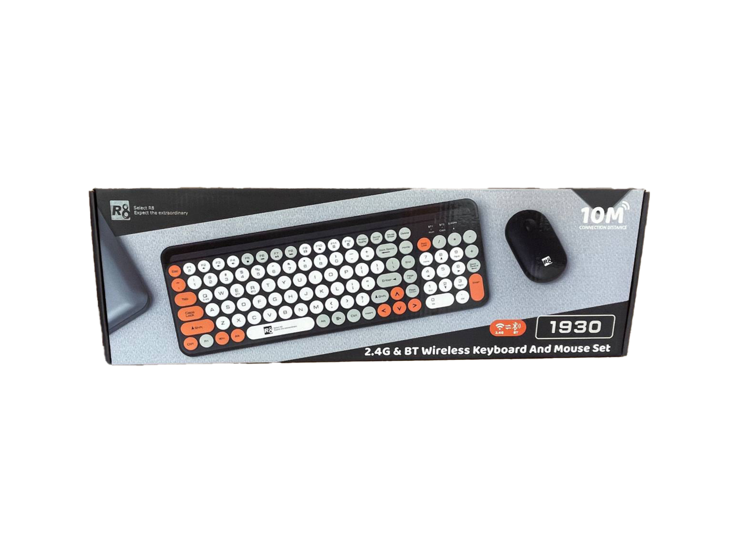 Keyboard and Mouse Combo Wireless R8 1930 Black Colorful With Mobile Phone Card Slot