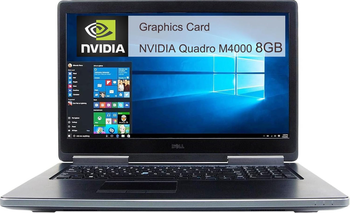 Dell Precision 7710 Professional Laptop | Intel Core i7 6th Gen | NVIDIA 4GB Graphics | Reliable Workstation for Design Software, Modeling &amp; Multitasking