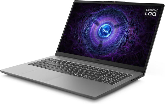 Lenovo LOQ 15IAX9E AI Gaming Laptop – 15.6" FHD , Intel Core i7-12450HX, 16GB RAM, 512GB SSD, GPU RTX4050 6GB, Windows 11, White Backlit Keyboard (English-Arabic), Luna Grey