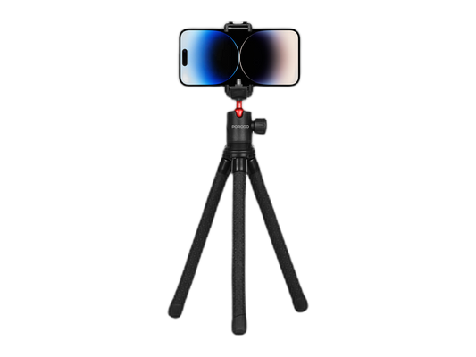 Porodo Camera Accessory Flexible Tripod with Phone Holder - (PD-TRPSPH-BK)
