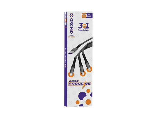 Orchid Cable USB 3in1 Type A to Type C Lightning Micro Fast Charging Data cable OD-033S
