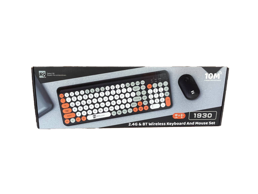 Keyboard and Mouse Combo Wireless R8 1930 Black Colorful With Mobile Phone Card Slot