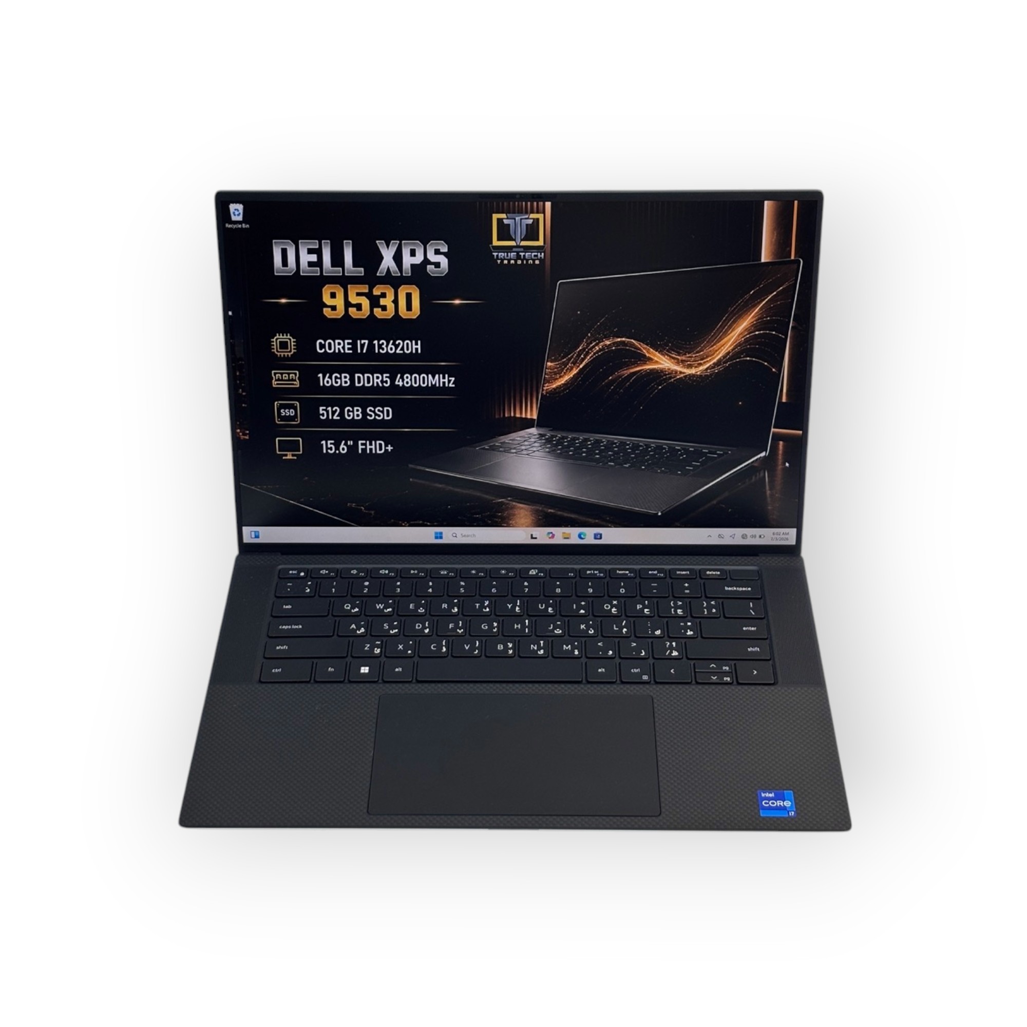 Dell XPS 15  9530– 13th Gen / Intel Core i7-13620H/ 15 inch FHD/ 512GB SSD / 16GB RAM / Intel UHD Graphics / English  & Arabic Keyboard