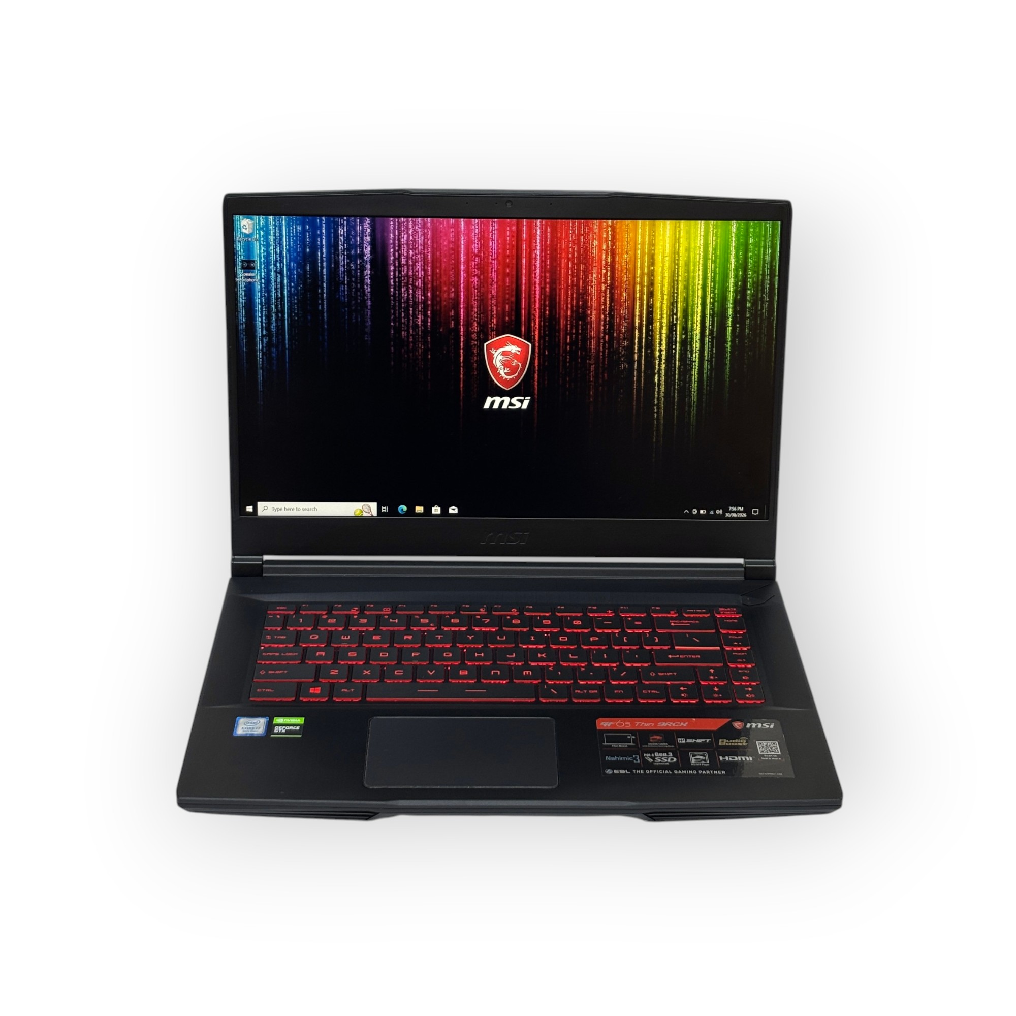 MSI Thin GF63 9RCX Gaming Laptop / Intel Core i7-9750H / 4GB NVIDIA GeForce GTX 1050ti / 15.6 inch / 16GB RAM / 512GB SSD